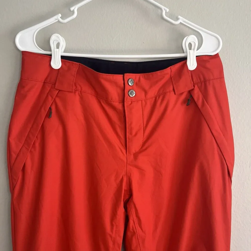 Columbia Insulated Ski Pants Omni Heat Omni Tech Orange Women M - Picture 2 of 6